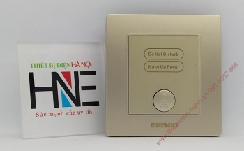 Công tắc và đèn hiển thị dọn phòng kết hợp mặt nhựa vàng của Edenki