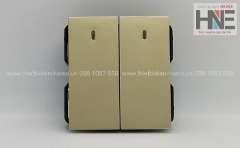 Hạt công tắc đôi hai chiều có đèn Led
