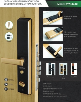 Khóa cửa điện tử KEINO mã số KYN-3328 có giá hơn 10 triệu