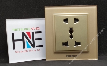 Ổ cắm đôi 3 chấu và mặt kính ngọc trai