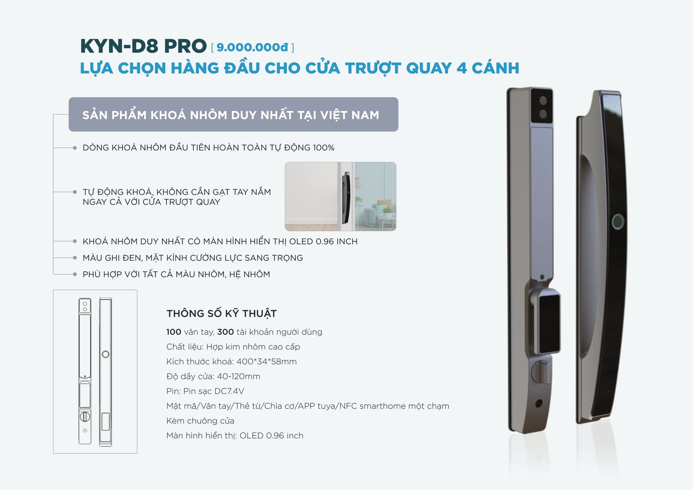 khóa điện tử KEINO KYN-D8-PRO