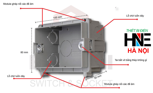 đế âm chữ nhật có thể lắp ghép